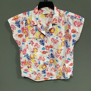 Vintage Campy Summer Button Down Top-Medium